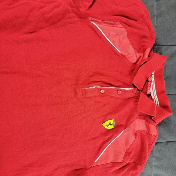 Puma Ferrari Shirt Mens XL Red Polo Scuderia Embroidered F1 Racing Short Sleeve - Picture 5 of 12